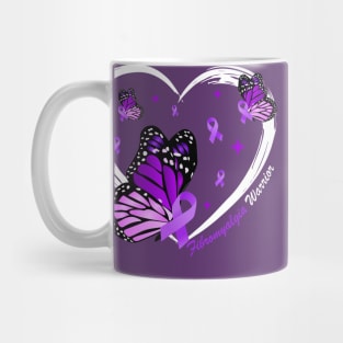 Fibromyalgia Awareness Day Warrior Survivor Butterfly Heart Mug